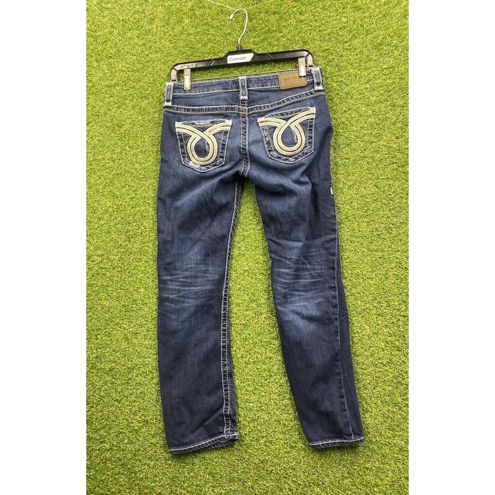 Big Star Jeans Womens 27 Liv Dark Wash Embroidered Workwear Stretch Casual Y2K